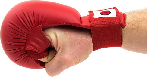 WKF Style Sparring Karate Gloves without Thumb Protection Blue Red White Martial Arts Mitts for Kids and Adults in Kuwait