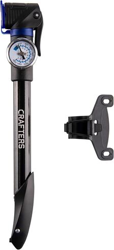 Pump Mini Pump - محمول وتصميم للضوء | ارتفاع الضغط 160 PSI الضخ | Presta & Schrader Valve Compatibility | مقياس قابلية للقراءة بسهولة | شملت مقاطع إطار الدراجة in Kuwait