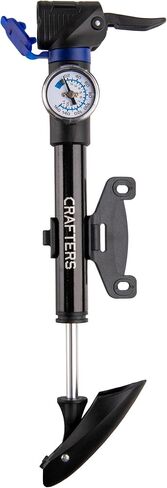 Pump Mini Pump - محمول وتصميم للضوء | ارتفاع الضغط 160 PSI الضخ | Presta & Schrader Valve Compatibility | مقياس قابلية للقراءة بسهولة | شملت مقاطع إطار الدراجة in Kuwait