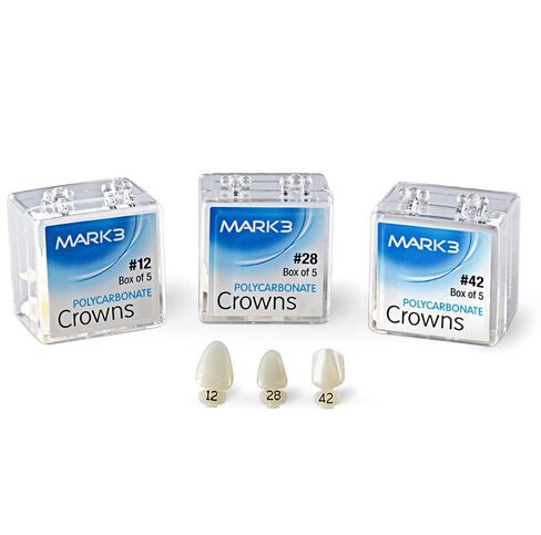 Dental Polycarbonate Temporary Crowns Shade Can Be Adjusted (5 Pack) (16) in Kuwait