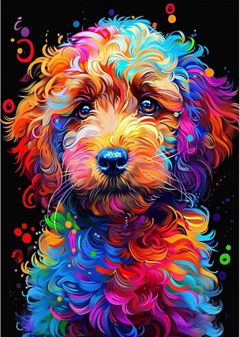 نايموير جرو مجموعات الطلاء الماس للبالغين ، DIY 5D Diamond Painting Aniamsls ، الكلب الكامل للكلب والزهور الماس مثالية للاسترخاء وديكور الجدار المنزل 30x40 سم in Kuwait