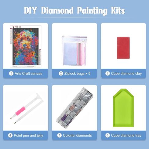 نايموير جرو مجموعات الطلاء الماس للبالغين ، DIY 5D Diamond Painting Aniamsls ، الكلب الكامل للكلب والزهور الماس مثالية للاسترخاء وديكور الجدار المنزل 30x40 سم in Kuwait
