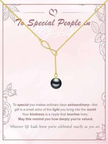 Tahitian Black Pearl AAAA 18K أبيض الذهب مطلي بالولاية الفضية y قلادة Y للذكرى عيد ميلاد هدية المجوهرات للنساء أمي صديقة لها in Kuwait