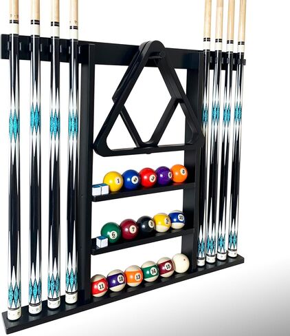 حامل حائط جديلة Cue Stick Holder 8 إشارات ، حامل عصا البلياردو ، رف جديلة البلياردو لإكسسوارات طاولة البلياردو. حامل عصا طاولة البلياردو مصنوع من الخشب الصلب بنسبة 100 ٪ (الماهوغوني) in Kuwait