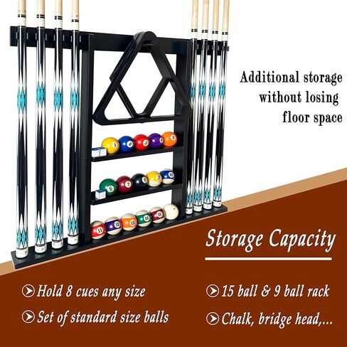 حامل حائط جديلة Cue Stick Holder 8 إشارات ، حامل عصا البلياردو ، رف جديلة البلياردو لإكسسوارات طاولة البلياردو. حامل عصا طاولة البلياردو مصنوع من الخشب الصلب بنسبة 100 ٪ (الماهوغوني) in Kuwait