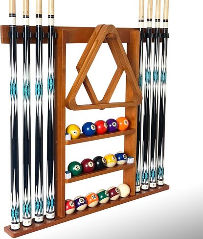 حامل حائط جديلة Cue Stick Holder 8 إشارات ، حامل عصا البلياردو ، رف جديلة البلياردو لإكسسوارات طاولة البلياردو. حامل عصا طاولة البلياردو مصنوع من الخشب الصلب بنسبة 100 ٪ (الماهوغوني) in Kuwait