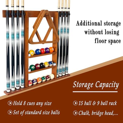 حامل حائط جديلة Cue Stick Holder 8 إشارات ، حامل عصا البلياردو ، رف جديلة البلياردو لإكسسوارات طاولة البلياردو. حامل عصا طاولة البلياردو مصنوع من الخشب الصلب بنسبة 100 ٪ (الماهوغوني) in Kuwait