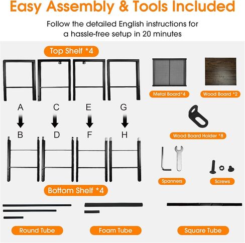 Guitar and Amp Stand, Guitar Rack with Shelves, Record Player Storage Organizer for Bass, Eectric Guitar, Music Gear, Music Accessories in Kuwait