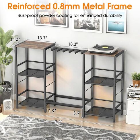 Guitar and Amp Stand, Guitar Rack with Shelves, Record Player Storage Organizer for Bass, Eectric Guitar, Music Gear, Music Accessories in Kuwait
