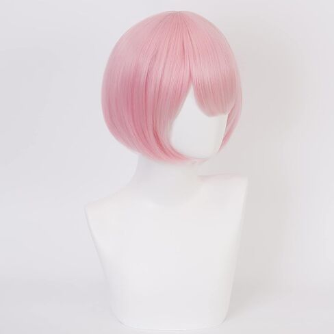 Cosplay Wig with Short Hair Straight Purple and pink mixed Natural Synthetic Hair with and Wig Cap for Women Halloween Cosplay in Kuwait