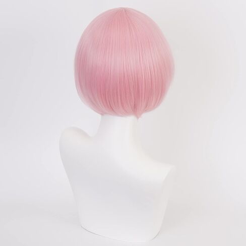 Cosplay Wig with Short Hair Straight Purple and pink mixed Natural Synthetic Hair with and Wig Cap for Women Halloween Cosplay in Kuwait