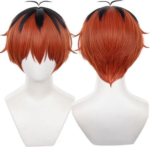 Cosplay Wig with Short Hair Straight Purple and pink mixed Natural Synthetic Hair with and Wig Cap for Women Halloween Cosplay in Kuwait