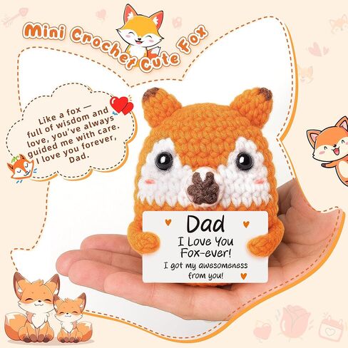 Mini Fox Gifts for Her Him Anniversary Birthday Gifts for Girlfriend Boyfriend Graduation Gift Romantic Wedding Engagement for Women Man I Love You Handmade Crochet Fox Present for Wife Husband Couple in Saudi Arabia