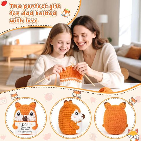 Mini Fox Gifts for Her Him Anniversary Birthday Gifts for Girlfriend Boyfriend Graduation Gift Romantic Wedding Engagement for Women Man I Love You Handmade Crochet Fox Present for Wife Husband Couple in Saudi Arabia