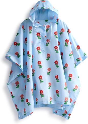 Vera Bradley Women's Disney Packable Water Resistant Rain Poncho, Mickey Meadow Ditsy, One Size in Saudi Arabia