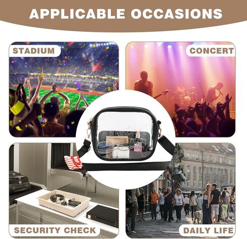 وافق Clear Bag Stadium على حقيبة Crossbody Clear لأحداث الاستاد والحفلات الموسيقية مع اثنين من الأشرطة القابلة للفصل in Saudi Arabia