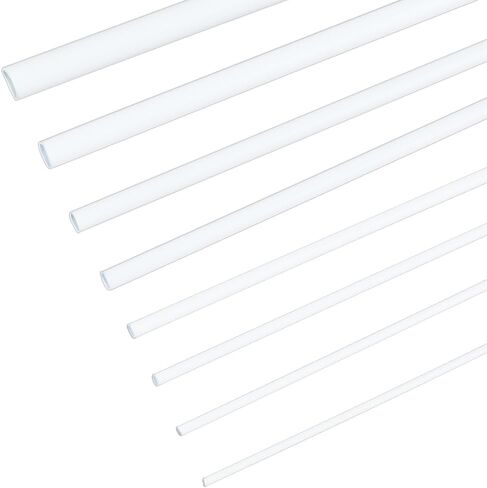 Olycraft 58pcs 5 أحجام قضيب ABS البلاستيك مربع 11.8 بوصة قضبان بلاستيكية بيضاء 0.5/1/1.5/2/3mm قضبان قضبان قضبان قضب in Kuwait