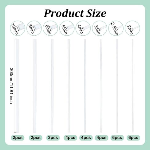 Olycraft 58pcs 5 أحجام قضيب ABS البلاستيك مربع 11.8 بوصة قضبان بلاستيكية بيضاء 0.5/1/1.5/2/3mm قضبان قضبان قضبان قضب in Kuwait