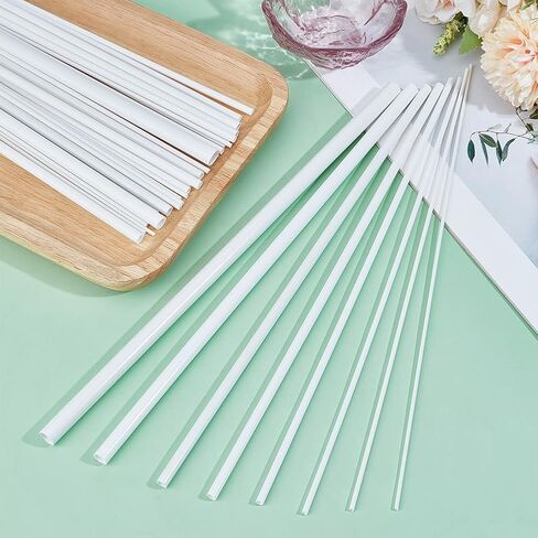 Olycraft 58pcs 5 أحجام قضيب ABS البلاستيك مربع 11.8 بوصة قضبان بلاستيكية بيضاء 0.5/1/1.5/2/3mm قضبان قضبان قضبان قضب in Kuwait