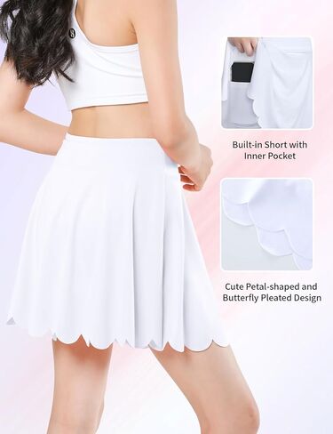 Girls Skorts Tennis Skirt for Girls with Pocket Flowy Butterfly Pleated Athletic Skort Toddler Kids 5-14Y in Kuwait