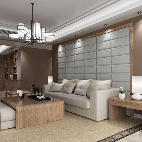 Upholstered Wall Mounted Headboard for Twin in Light Grey, Peel and Stick Wall Padding Panel Terry Cloth, 4 Panels Sized 9.84" x 23.62" in Saudi Arabia