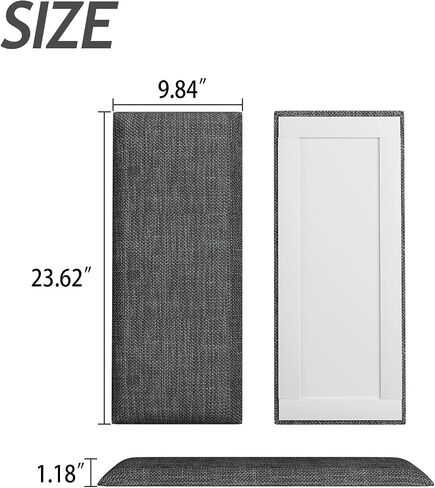 Upholstered Wall Mounted Headboard for Twin in Light Grey, Peel and Stick Wall Padding Panel Terry Cloth, 4 Panels Sized 9.84" x 23.62" in Saudi Arabia
