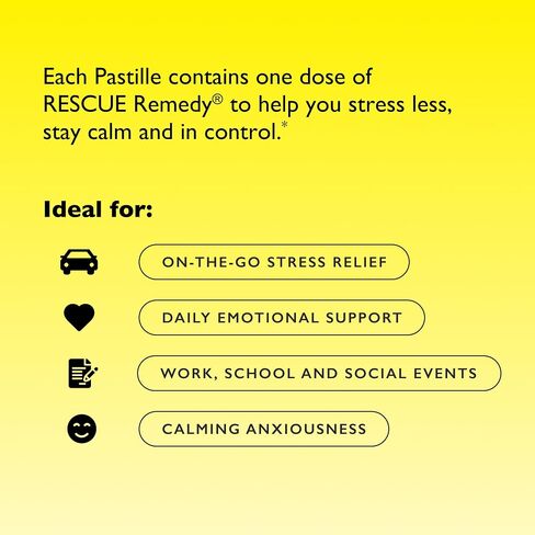 RESCUE Bach PASTILLES, Mixed Berry Flavor, Stress Relief Lozenges, Homeopathic, Flower Essences, 6 Pack in Kuwait