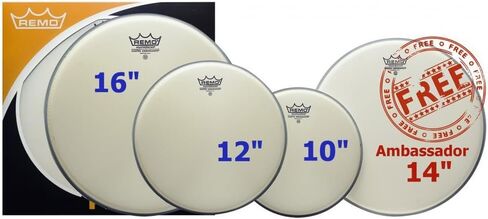 Remo Ambassador 4 -PC Tom Pack - 10 12 14 16 Inting - مطلية in Saudi Arabia