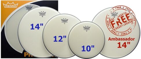 Remo Ambassador 4 -PC Tom Pack - 10 12 14 16 Inting - مطلية in Saudi Arabia