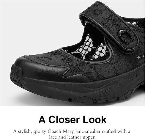 Coach Women's Lace Mary Jane Sneaker, Charcoal/Black, 8.5 in Saudi Arabia