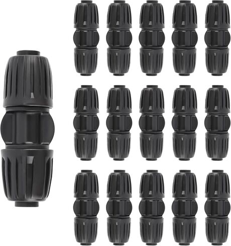 Kalolary 15PCS Drip Irrigation Fittings 1/2" Irrigation Tubing Coupling Lock Barbed Coupling for Drip Irrigation Tubing Anti-Drop Irrigation Coupling for Garden Drip Irrigation Parts in Saudi Arabia