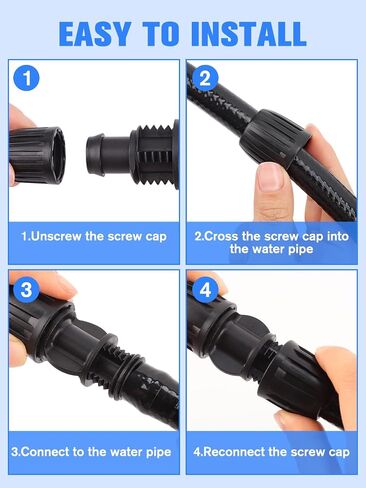 Kalolary 15PCS Drip Irrigation Fittings 1/2" Irrigation Tubing Coupling Lock Barbed Coupling for Drip Irrigation Tubing Anti-Drop Irrigation Coupling for Garden Drip Irrigation Parts in Saudi Arabia