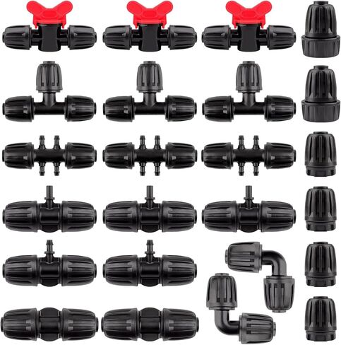 Kalolary 15PCS Drip Irrigation Fittings 1/2" Irrigation Tubing Coupling Lock Barbed Coupling for Drip Irrigation Tubing Anti-Drop Irrigation Coupling for Garden Drip Irrigation Parts in Saudi Arabia
