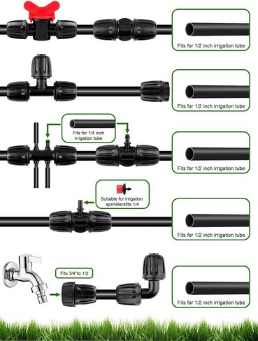 Kalolary 15PCS Drip Irrigation Fittings 1/2" Irrigation Tubing Coupling Lock Barbed Coupling for Drip Irrigation Tubing Anti-Drop Irrigation Coupling for Garden Drip Irrigation Parts in Saudi Arabia
