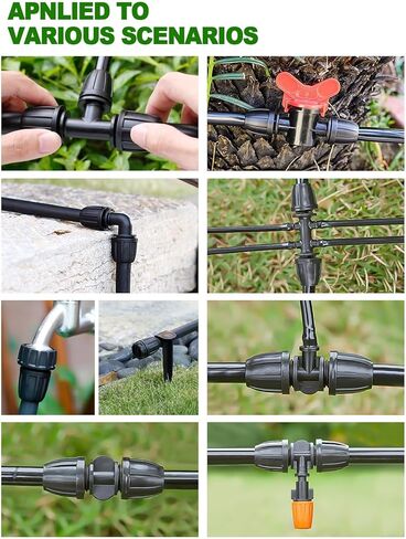 Kalolary 15PCS Drip Irrigation Fittings 1/2" Irrigation Tubing Coupling Lock Barbed Coupling for Drip Irrigation Tubing Anti-Drop Irrigation Coupling for Garden Drip Irrigation Parts in Saudi Arabia