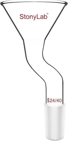 stonylab Powder Funnel with Offset Design, Borosilicate Glass with 24/40 Standard Joint, 50mm Top Diameter, Heavy Duty and Reusable for Laboratory, Research, and Teaching Applications in Saudi Arabia