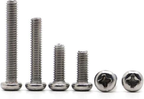 50PCS 304 Stainless Steel Cross Recessed Pan Head Screws and Bolts(M4 x16mm) in Saudi Arabia