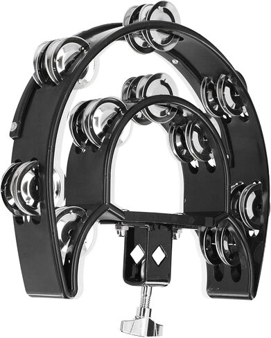 Alomejor Hi Hat Tambourine Drum Set with Double Row Bells, Multifunctional Hand Bell Rattle, KTV for Guitarists, Singers in Saudi Arabia