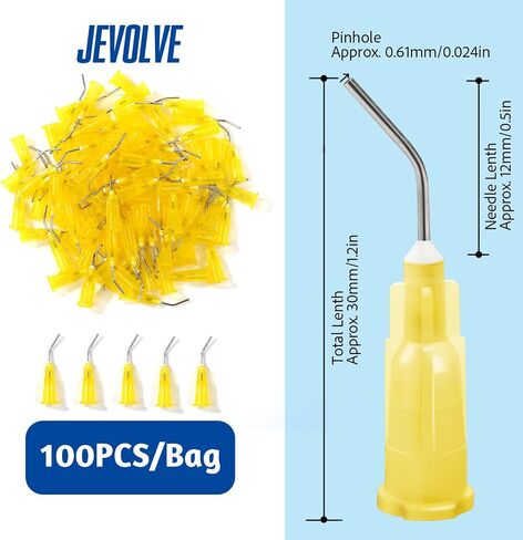 100 PCS 25G قبل عازف تدفق النصائح الحفر من قبل Jevolve - تطبيقات الدقة للصياغة والرسم واللصق والمشاريع الفنية والتفاصيل والمشاريع DIY - مثالية لمهام التطبيقات الدقيقة in Kuwait