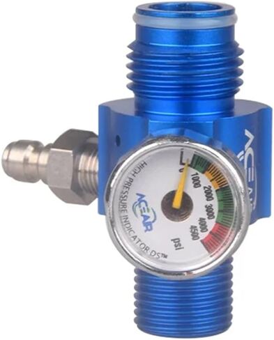 1pcs Mini G1/2-14 Output 0-4000Psi Pressure Regulator Compressor Gas Cylinder Refill Filling Adapter for Diving Aquarium Fittings(RED) in Kuwait