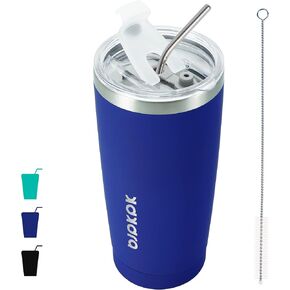 BJPKPK 20 oz Insulated Tumblers With Lid And Straw Travel Coffee Mug Tumbler Cup,Pink in Kuwait