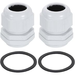 Uxcell 2PCS PG25 غدد كابل نايلون ، موصل قبضة سلك مقاوم للماء مع غسالة ، واقي من الأسلاك القابلة للتعديل 16-21 مم مع حشوات وقفل لصندوق الوصلات ، الأسود in Kuwait