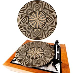Cork Turntable Mat/3mm Thick for Better Sound Support on 11.8 Inches Vinyl LP Record Player Turntable Slipmat Psychedelic Geometric for Vinyl Record(Mix Pattern Art) in Kuwait