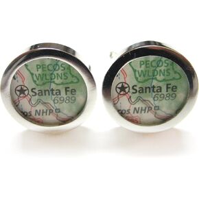 Kiola تصمم Santa Fe New Mexico Map Cufflinks in Saudi Arabia