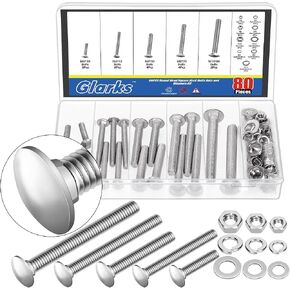 Glarks 60pcs M6 M8 M10 مسامير البراغي ، مسامير رقبة مربعة الرأس ، مسامير البراغي عربة الرقبة مربعة مع المكسرات والغسالات لصناعة الآلات in Saudi Arabia