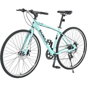 Zukka 700C Road Bike للبالغين 7 سرعات الدراجة الطريق الهجين الطريق الدراجة إطار الألومنيوم/الفرامل المزدوجة DISC/ألوان متعددة in Kuwait