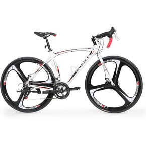 700C Lightweight Aluminum Road Bike – 14-21 Speed Commuter Bicycle with Dual Disc/V Brakes for Men & Women (Black, Red, Blue, White) in Kuwait