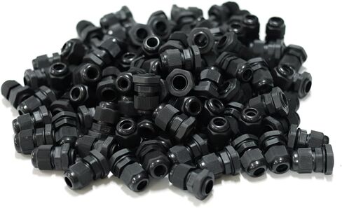 100 PCS مقاوم للماء PG9 موصل الغدة الكابل الأسود IP68 M16 كبل كبل الخيط مع حلقة مطاطية Locknut لسلك 4-8 مم in Kuwait