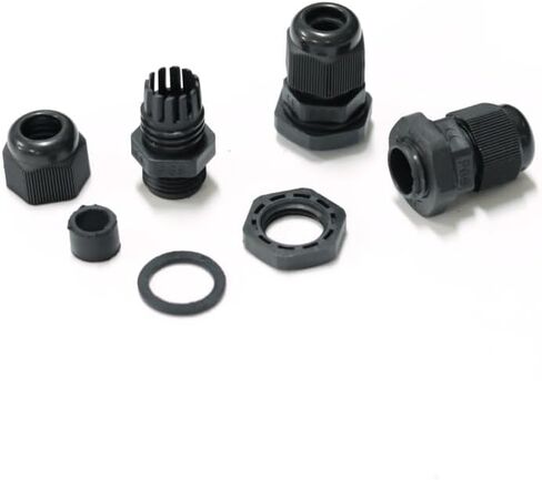 100 PCS مقاوم للماء PG9 موصل الغدة الكابل الأسود IP68 M16 كبل كبل الخيط مع حلقة مطاطية Locknut لسلك 4-8 مم in Kuwait