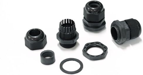 100 PCS مقاوم للماء PG9 موصل الغدة الكابل الأسود IP68 M16 كبل كبل الخيط مع حلقة مطاطية Locknut لسلك 4-8 مم in Kuwait